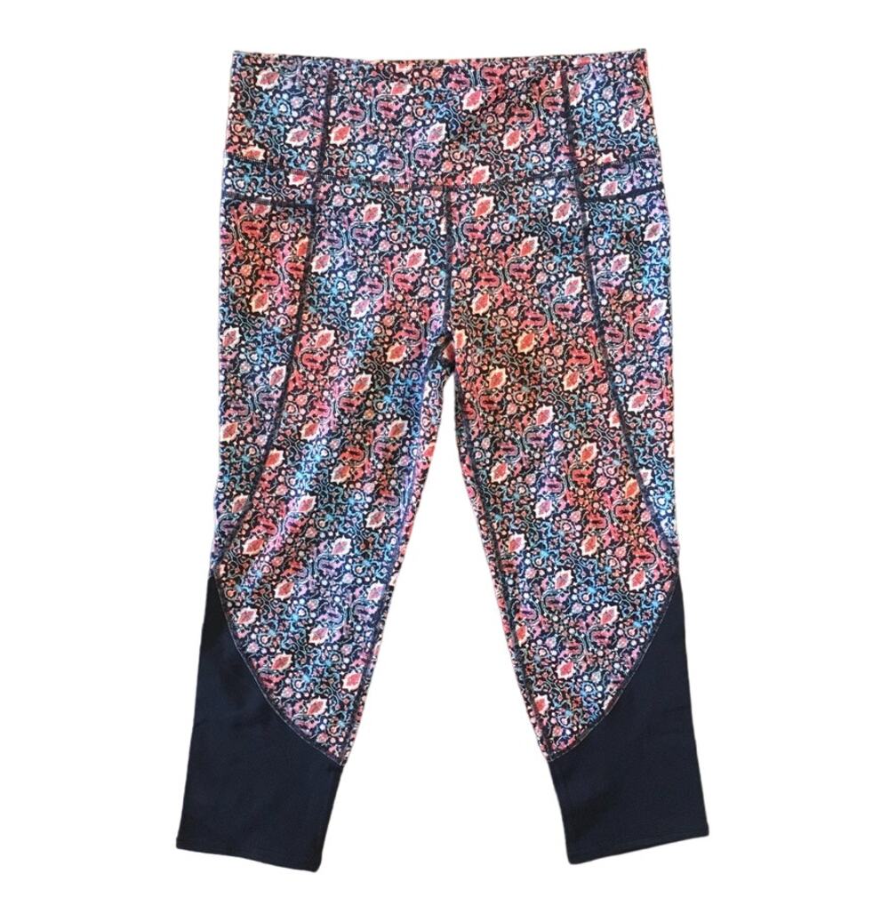 ATHLETA Tapestry Chaturanga Cropped Leggings SZ 12